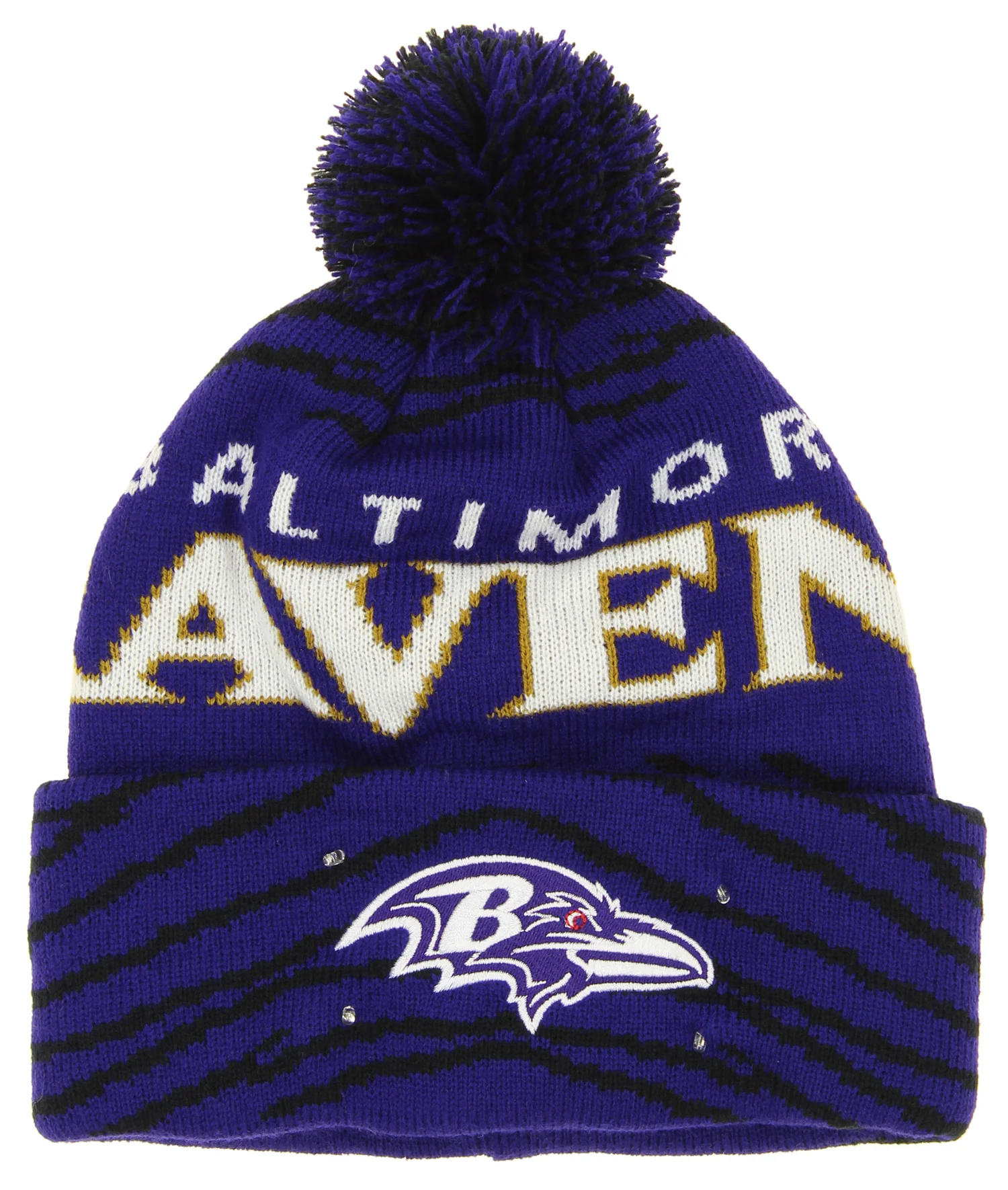 FOCO X Zubaz NFL Collab 3 Pack Glove Scarf & Hat Outdoor Winter Set, Baltimore Ravens - Image 4