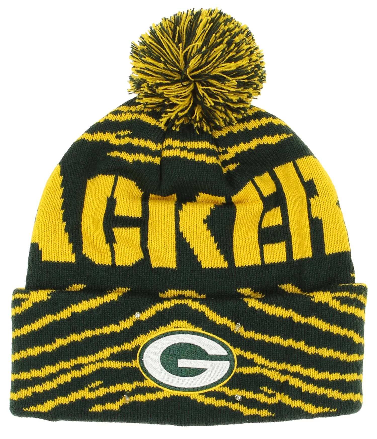 FOCO X Zubaz NFL Collab 3 Pack Glove Scarf & Hat Outdoor Winter Set, Green Bay Packers - Image 4