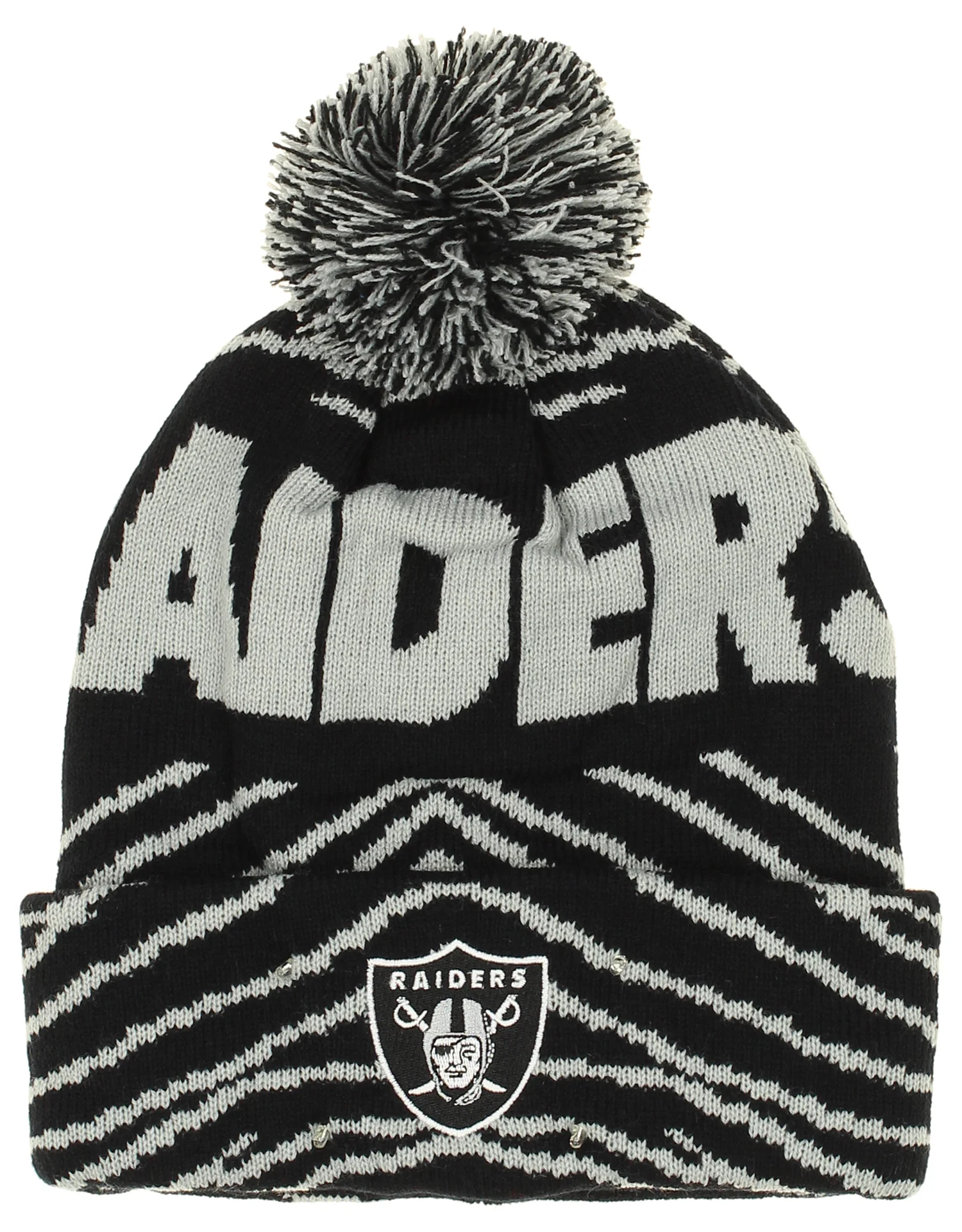 FOCO X Zubaz NFL Collab 3 Pack Glove Scarf & Hat Outdoor Winter Set, Las Vegas Raiders - Image 4