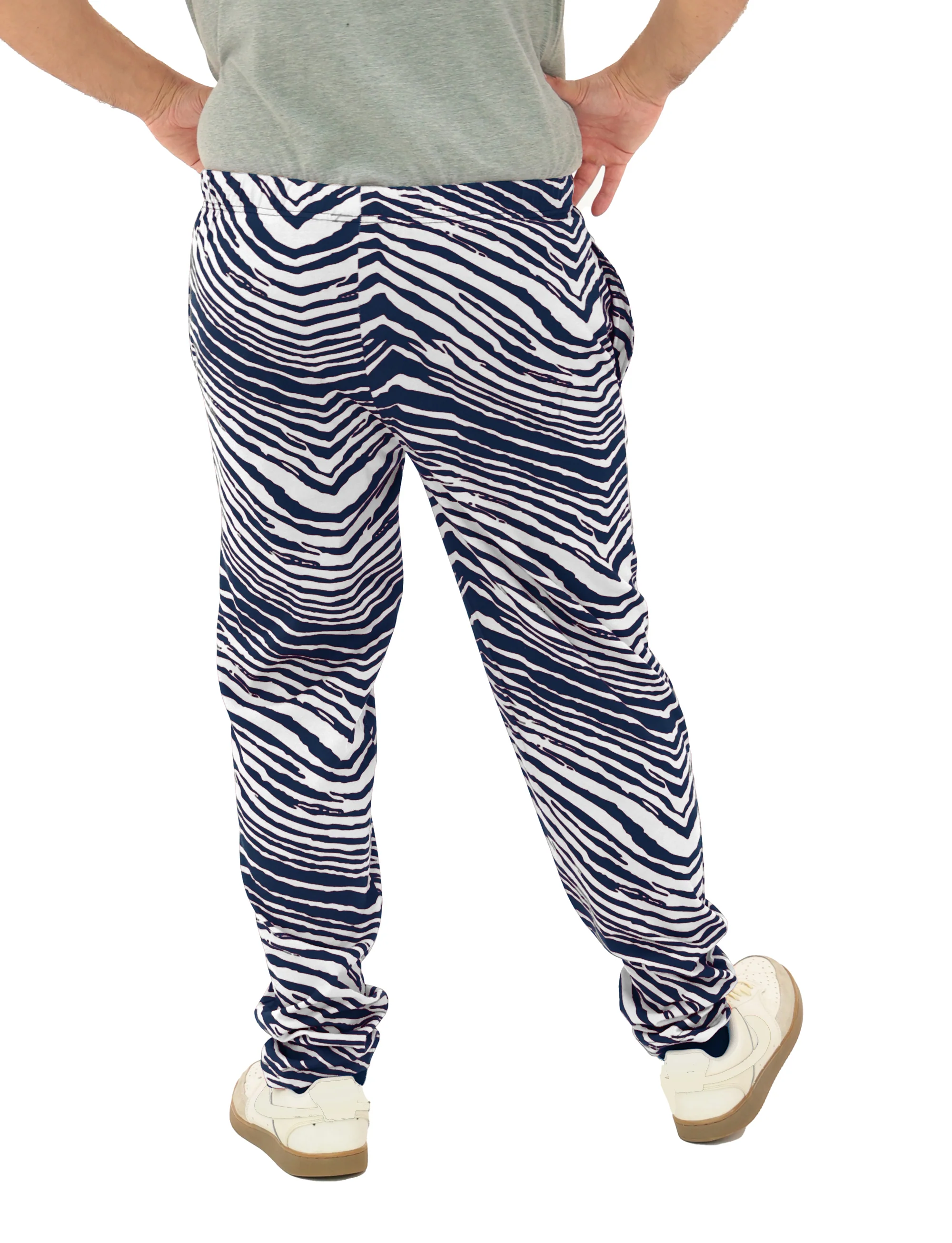 Zubaz Adult Unisex Z88 2 Color Zebra Pants, NAVY/WHITE - Image 3