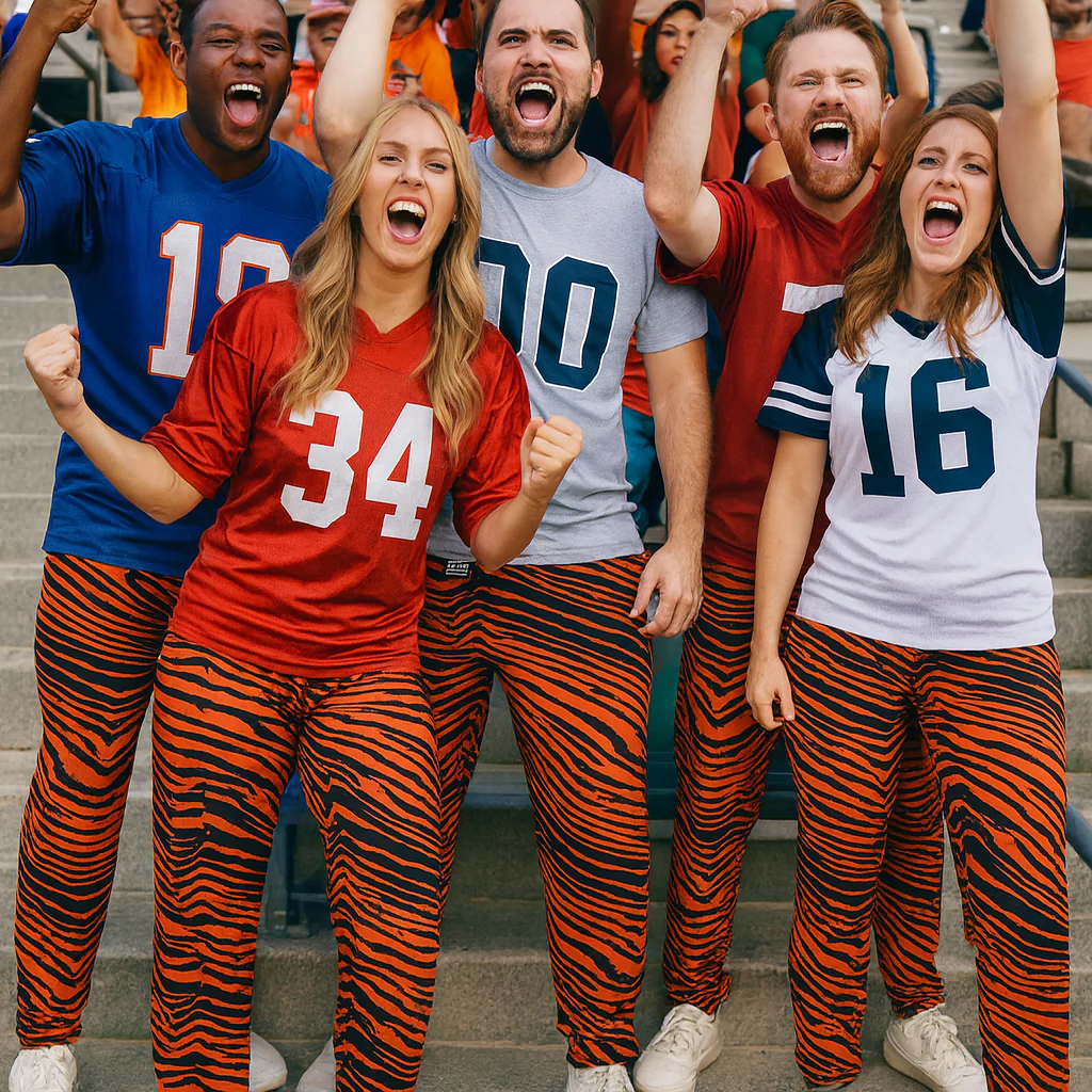 Zubaz Adult Unisex Z88 2 Color Zebra Pants, ROYAL/ORANGE - Image 5