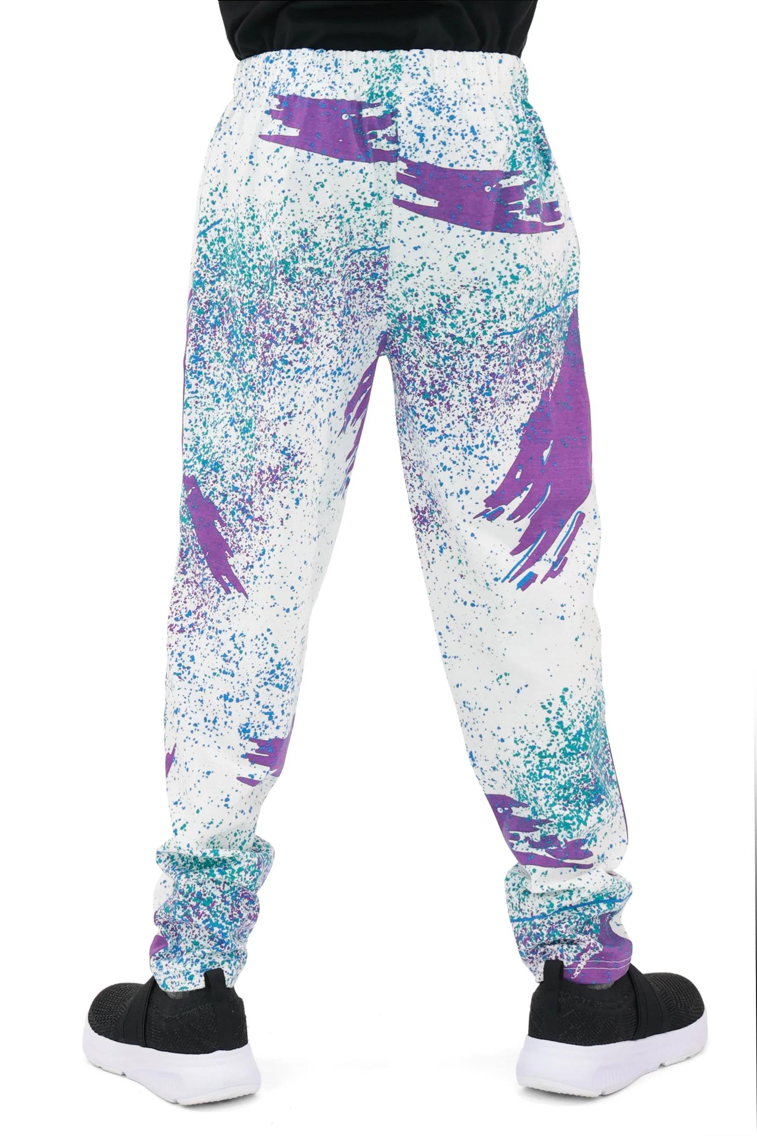 Zubaz Adult Unisex Z88 Confetti Pant, PURPLE/FLUORESCENT BLUE - Image 2
