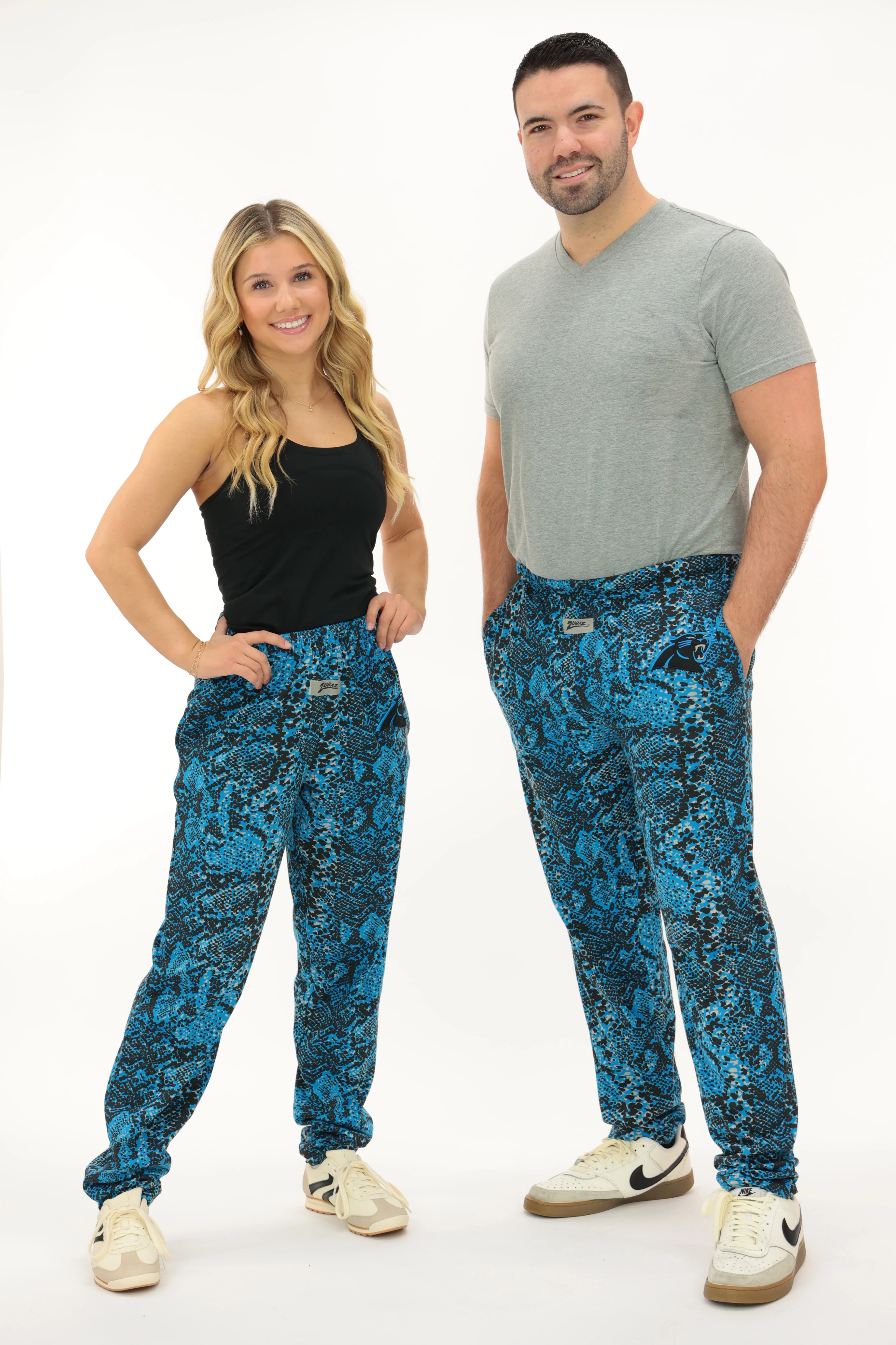 Zubaz Adult Unisex Z88 Snake Pant, NAVY/LIGHT BLUE