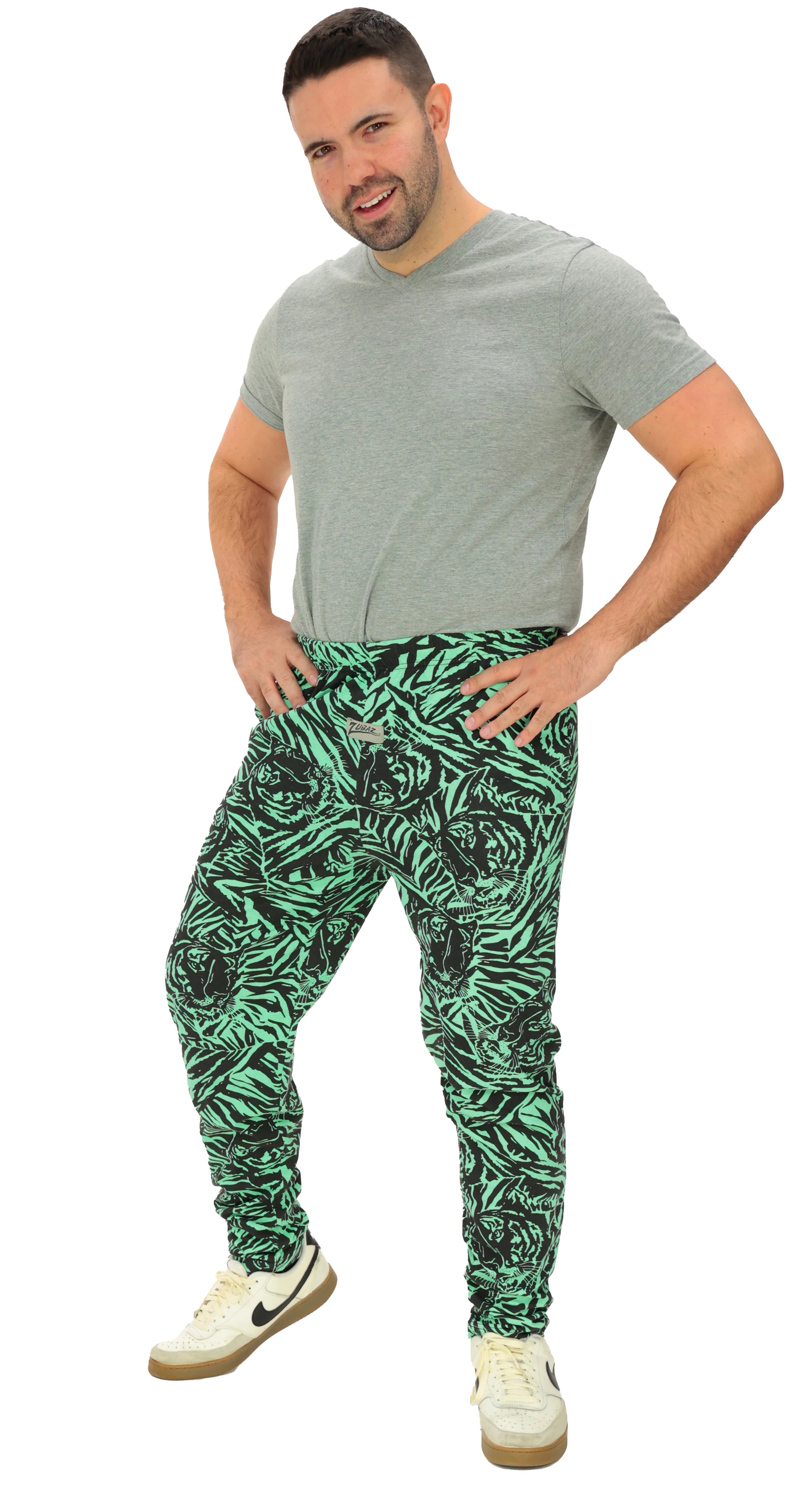 Zubaz Adult Unisex Z88 Tiger Pant, MINT/BLACK - Image 4