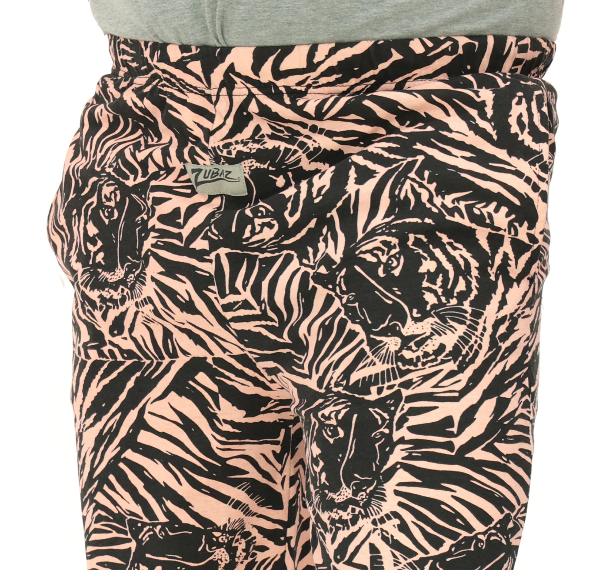 Zubaz Adult Unisex Z88 Tiger Pants, Light Pink/Black - Image 5