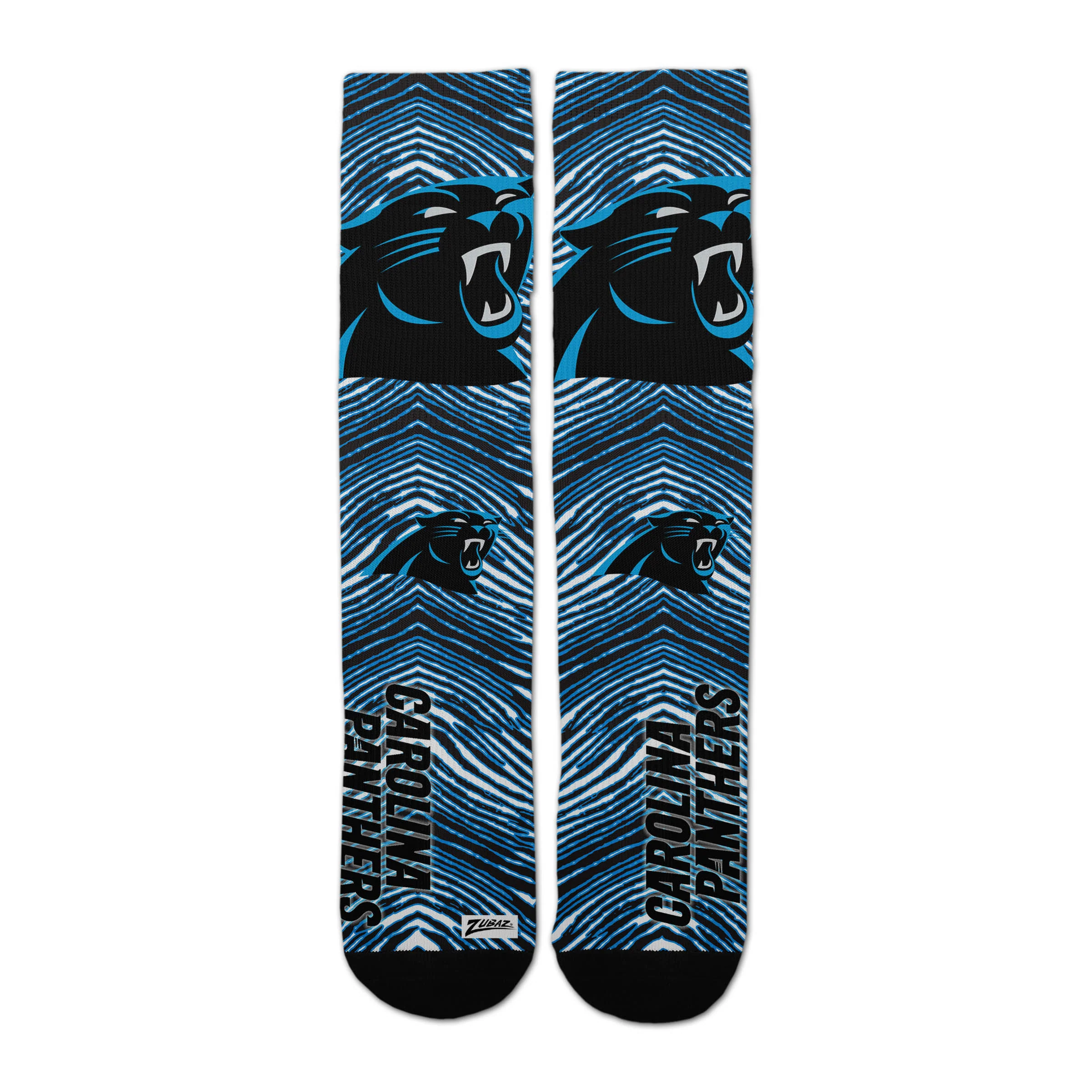 Zubaz By For Bare Feet NFL Zubified Adult and Youth Dress Socks, Carolina Panthers, Large - Image 3