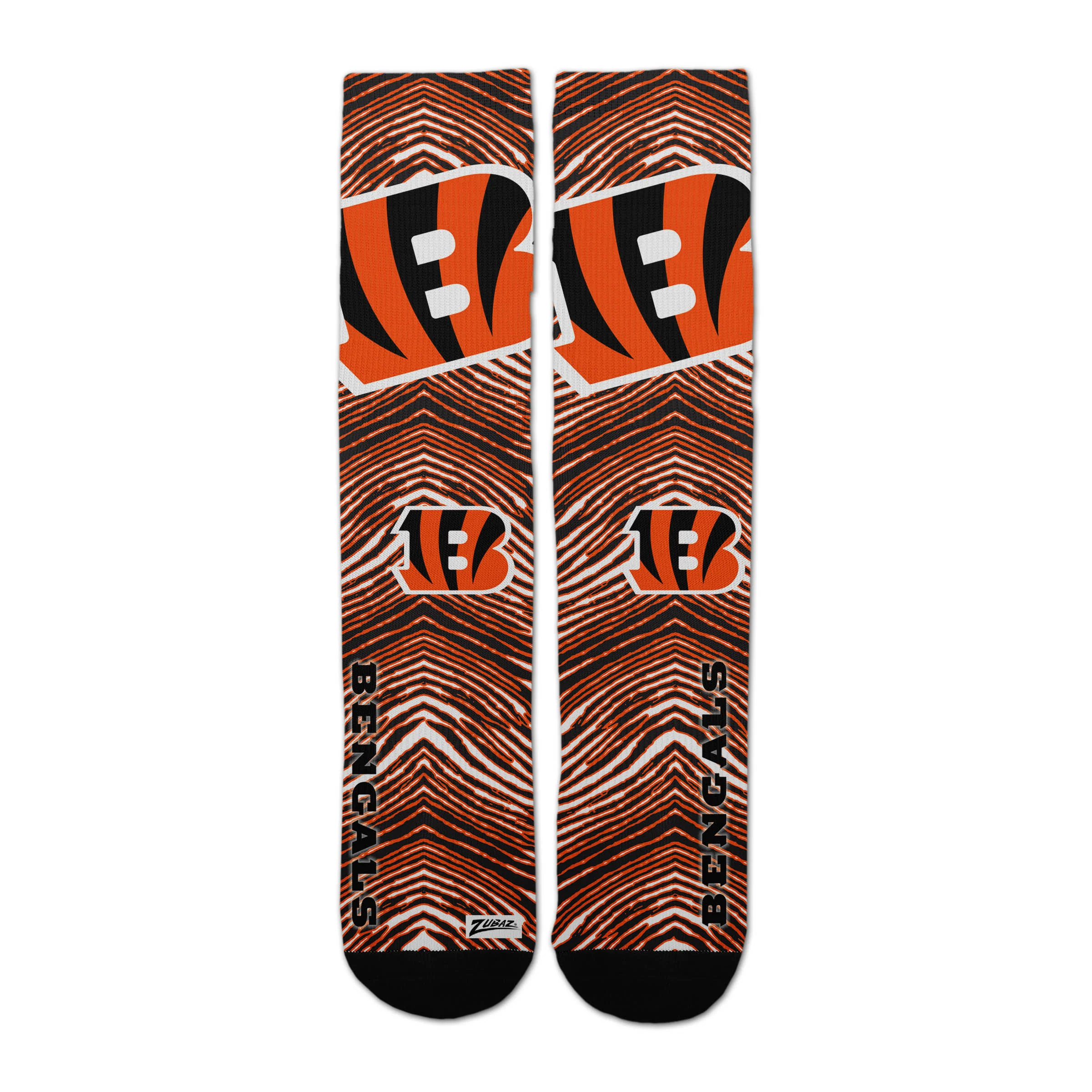 Zubaz By For Bare Feet NFL Zubified Adult and Youth Dress Socks, Cincinnati Bengals, One Size - Image 3