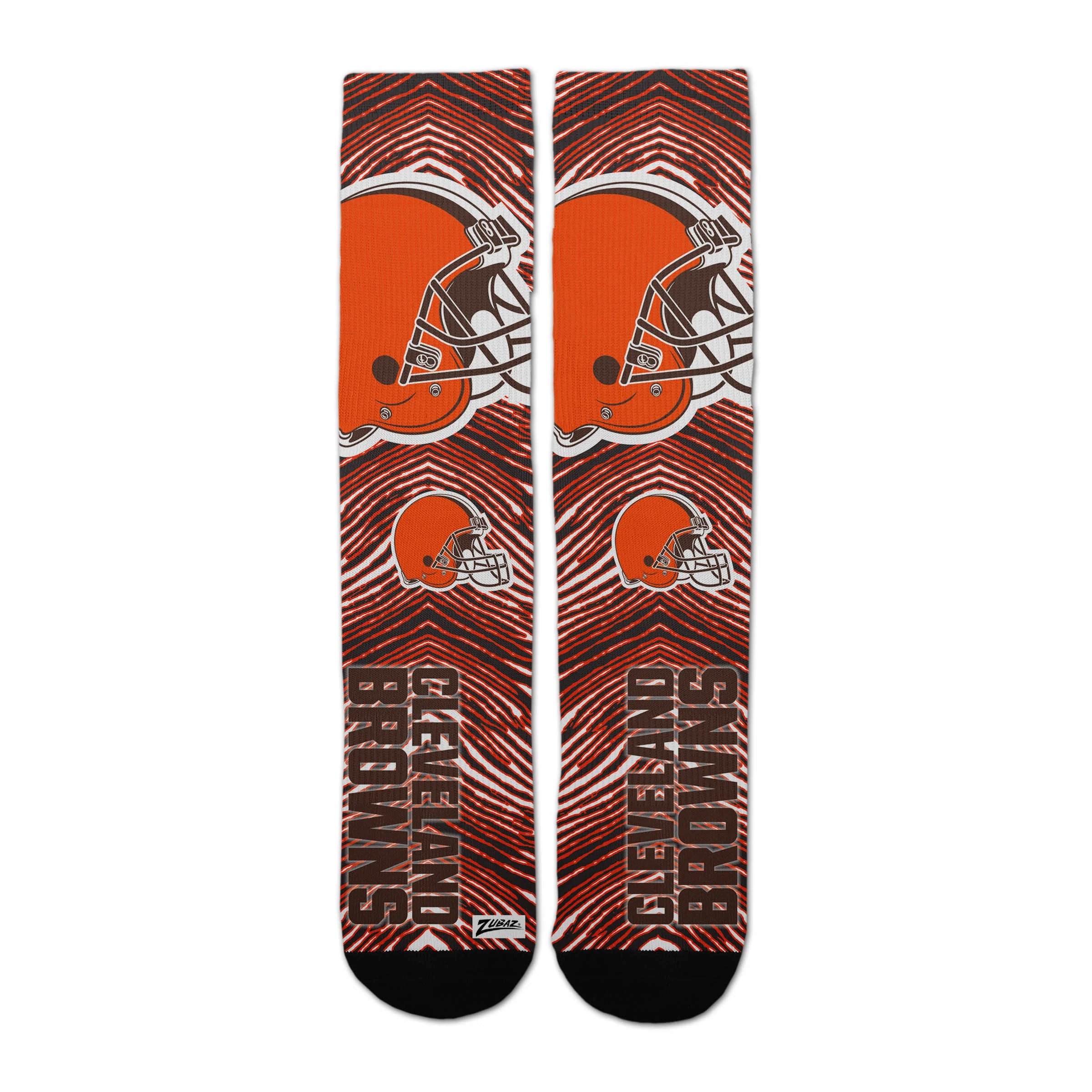 Zubaz By For Bare Feet NFL Zubified Adult and Youth Dress Socks, Cleveland Browns, One Size - Image 3