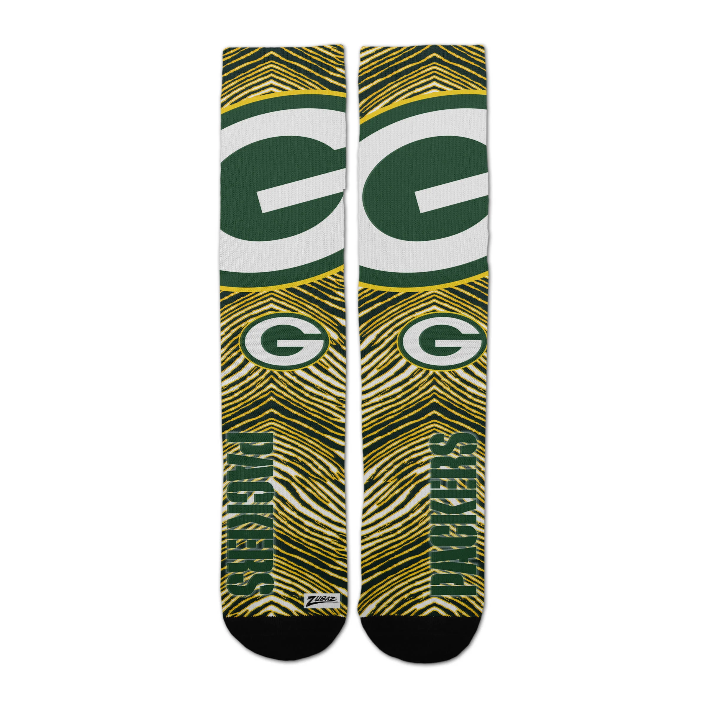 Zubaz By For Bare Feet NFL Zubified Adult and Youth Dress Socks, Green Bay Packers, Large - Image 3