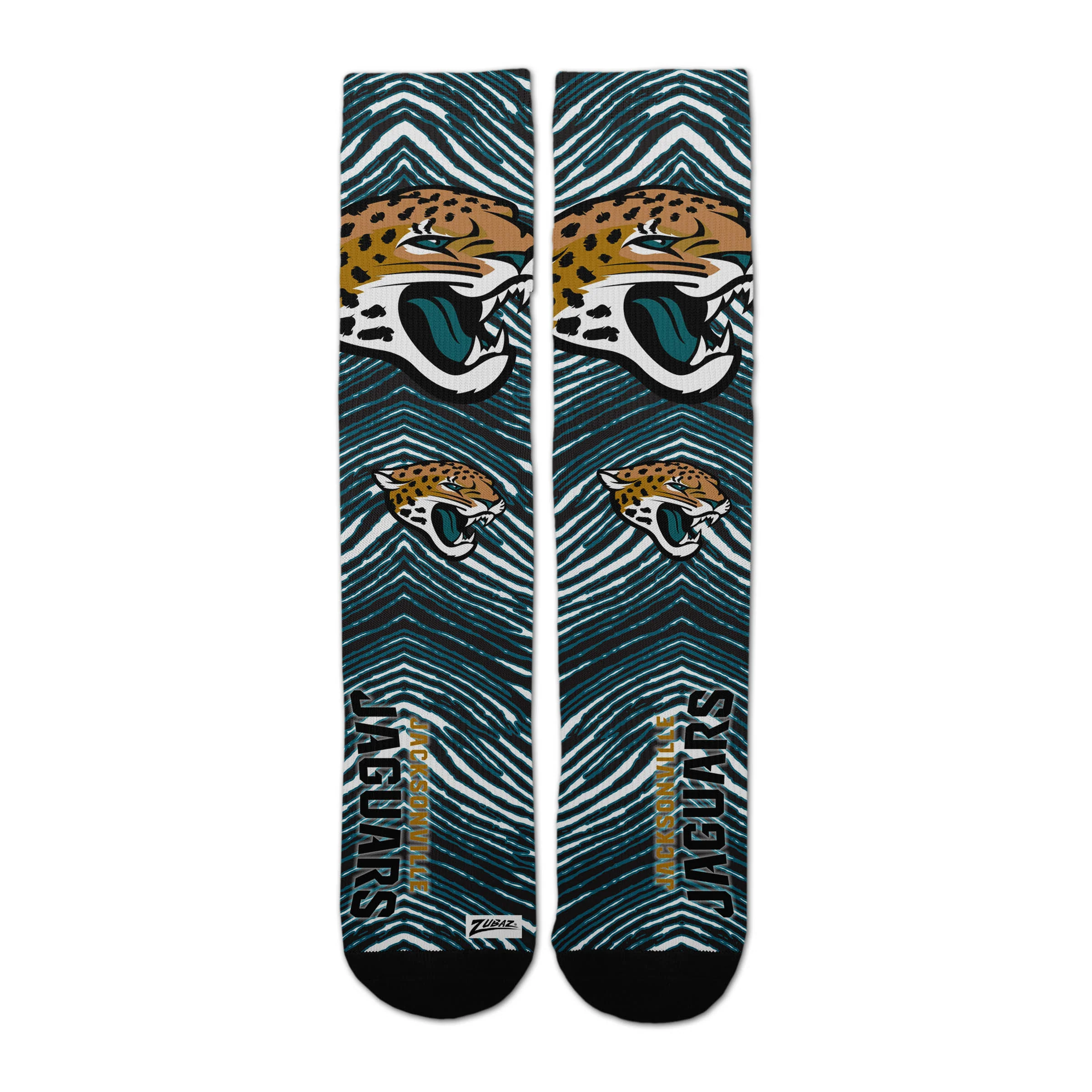 Zubaz By For Bare Feet NFL Zubified Adult and Youth Dress Socks, Jacksonville Jaguars, Large - Image 3