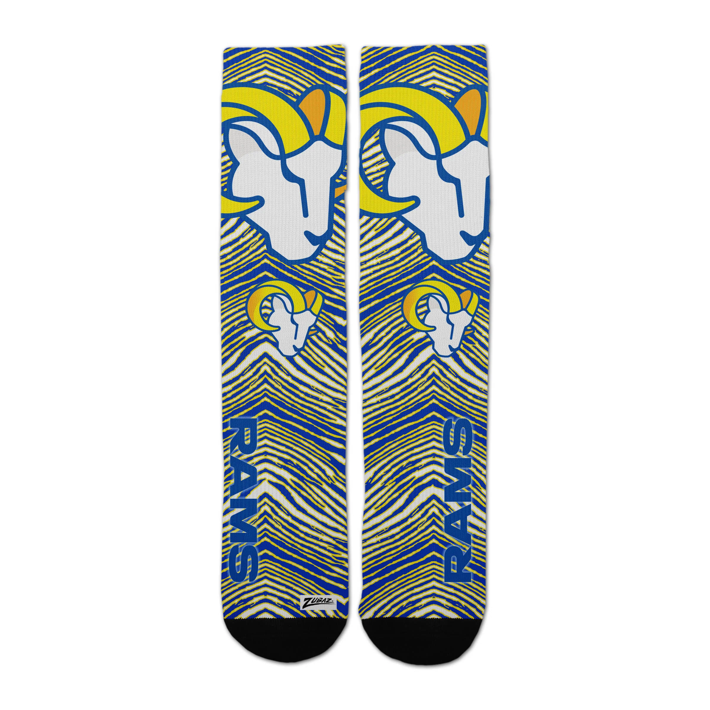 Zubaz By For Bare Feet NFL Zubified Adult and Youth Dress Socks, Los Angeles Rams, Large - Image 3