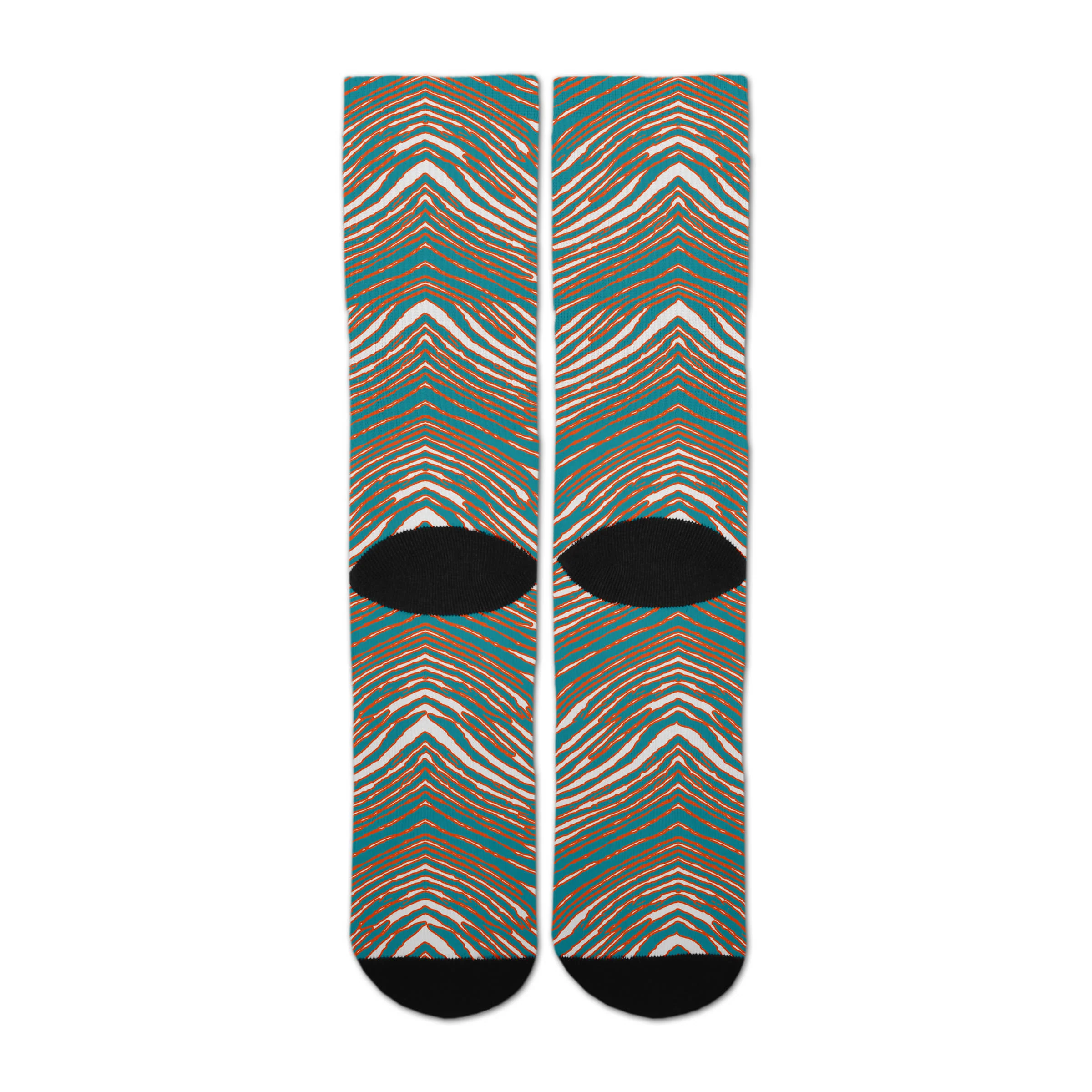 Zubaz By For Bare Feet NFL Zubified Adult and Youth Dress Socks, Miami Dolphins, Large - Image 4