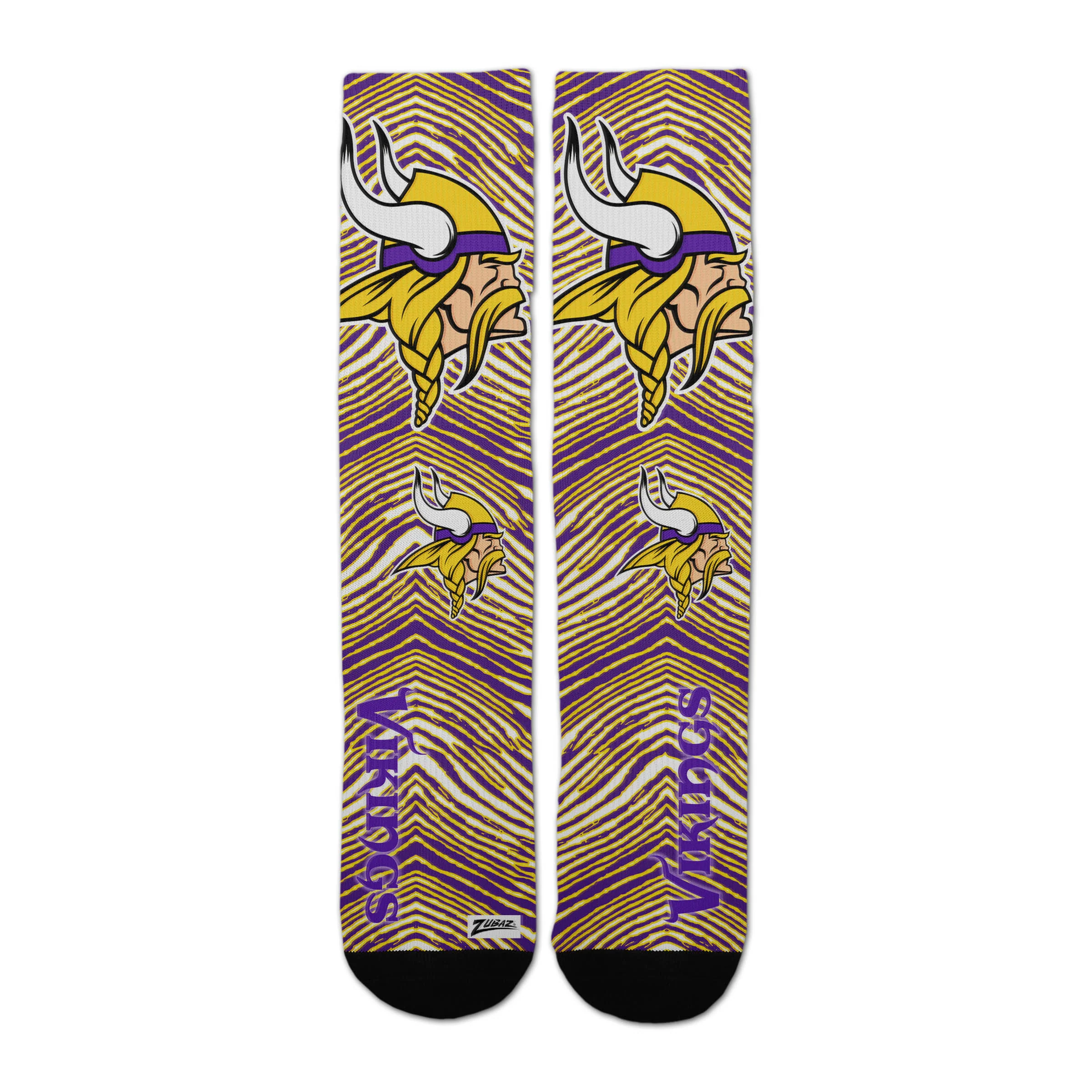 Zubaz By For Bare Feet NFL Zubified Adult and Youth Dress Socks, Minnesota Vikings, Large - Image 3