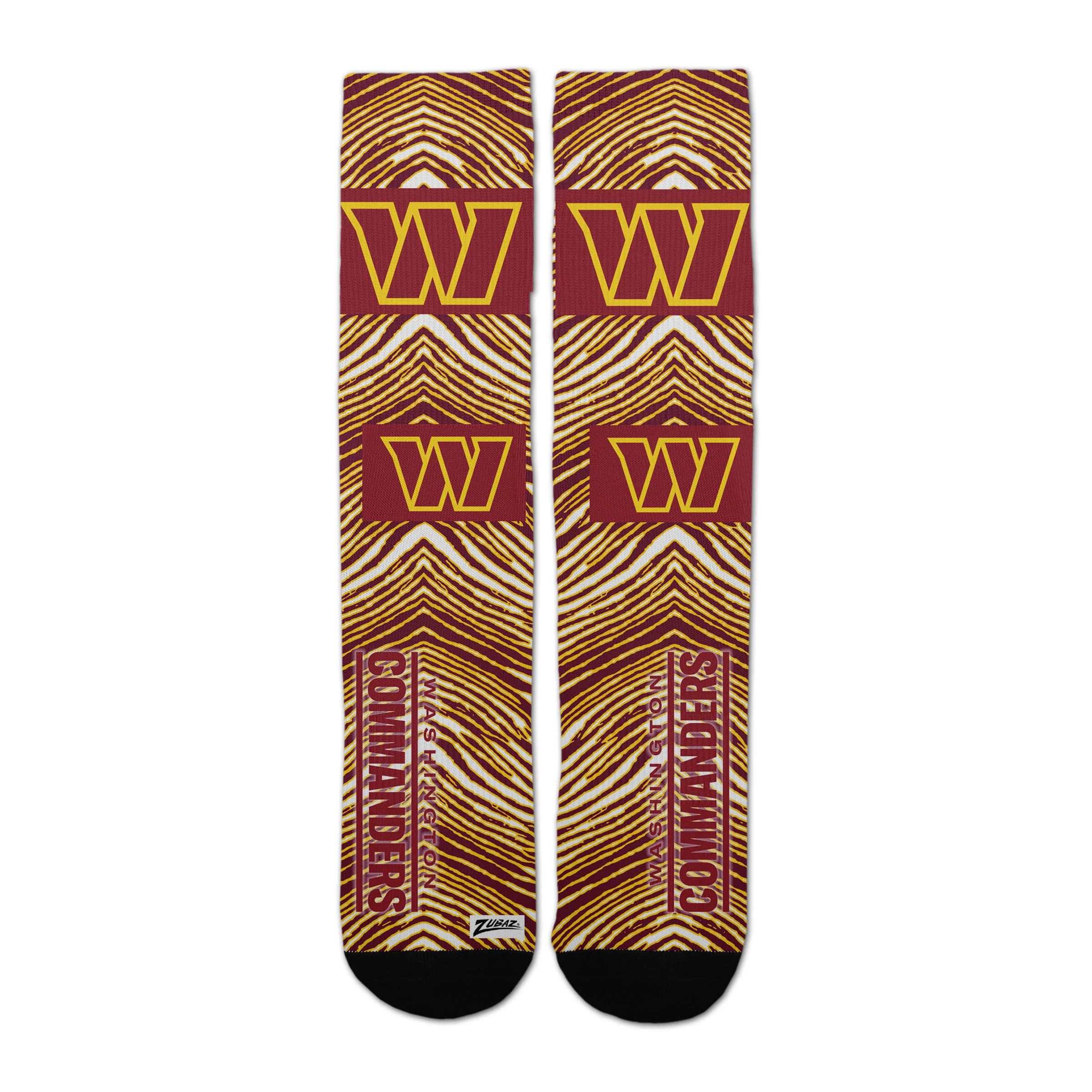 Zubaz By For Bare Feet NFL Zubified Adult and Youth Dress Socks, Washington Commanders, One Size - Image 3