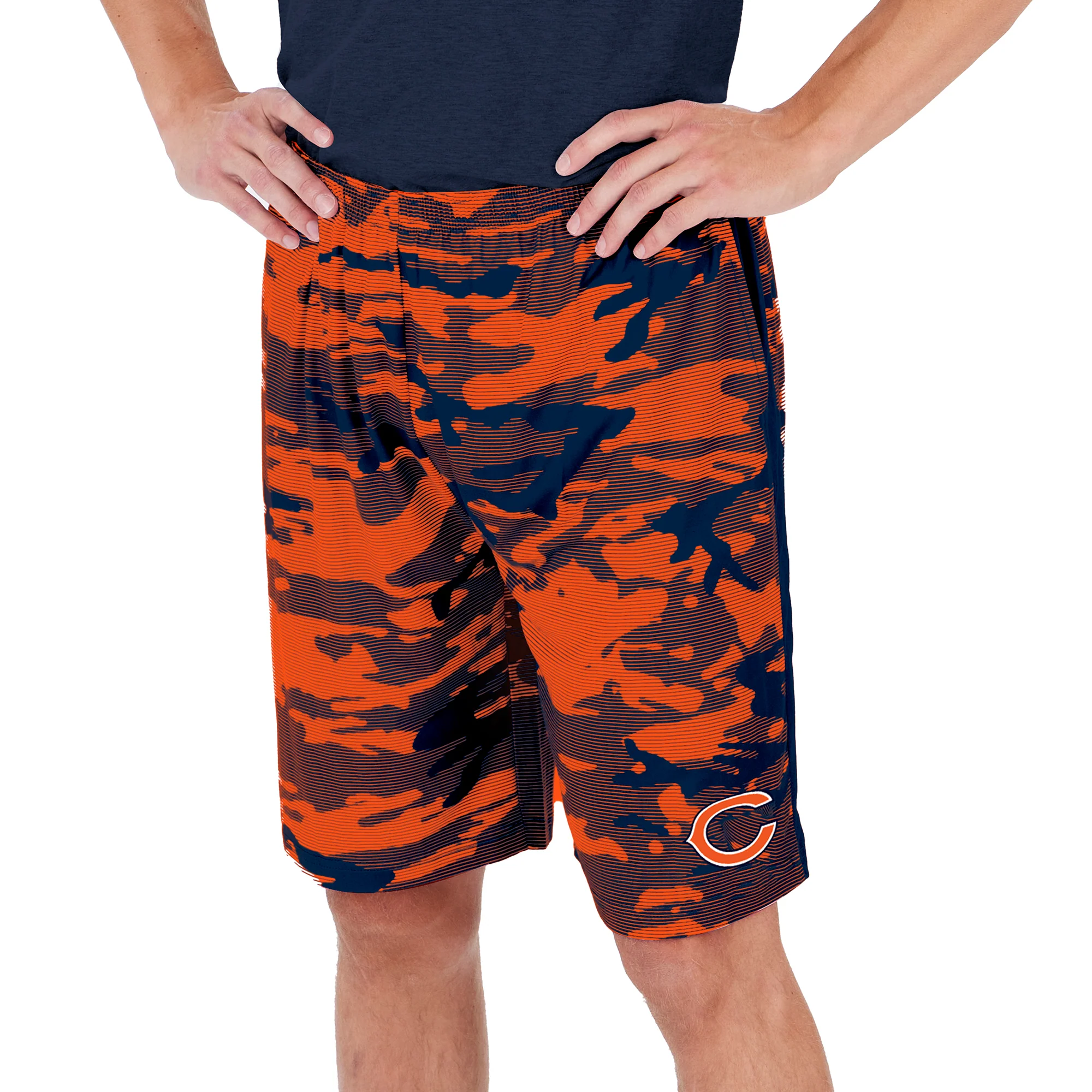 Zubaz Men's NFL Chicago Bears Lightweight Camo Lines Shorts with Logo - Image 8