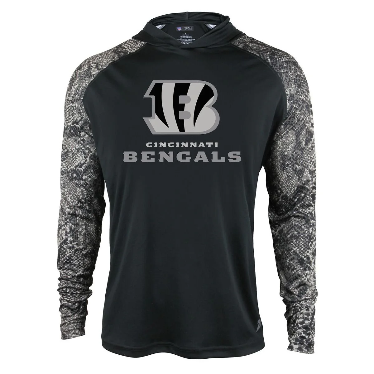 Zubaz Men's NFL Cincinnati Bengals Tonal Lightweight Hoodie - Image 3
