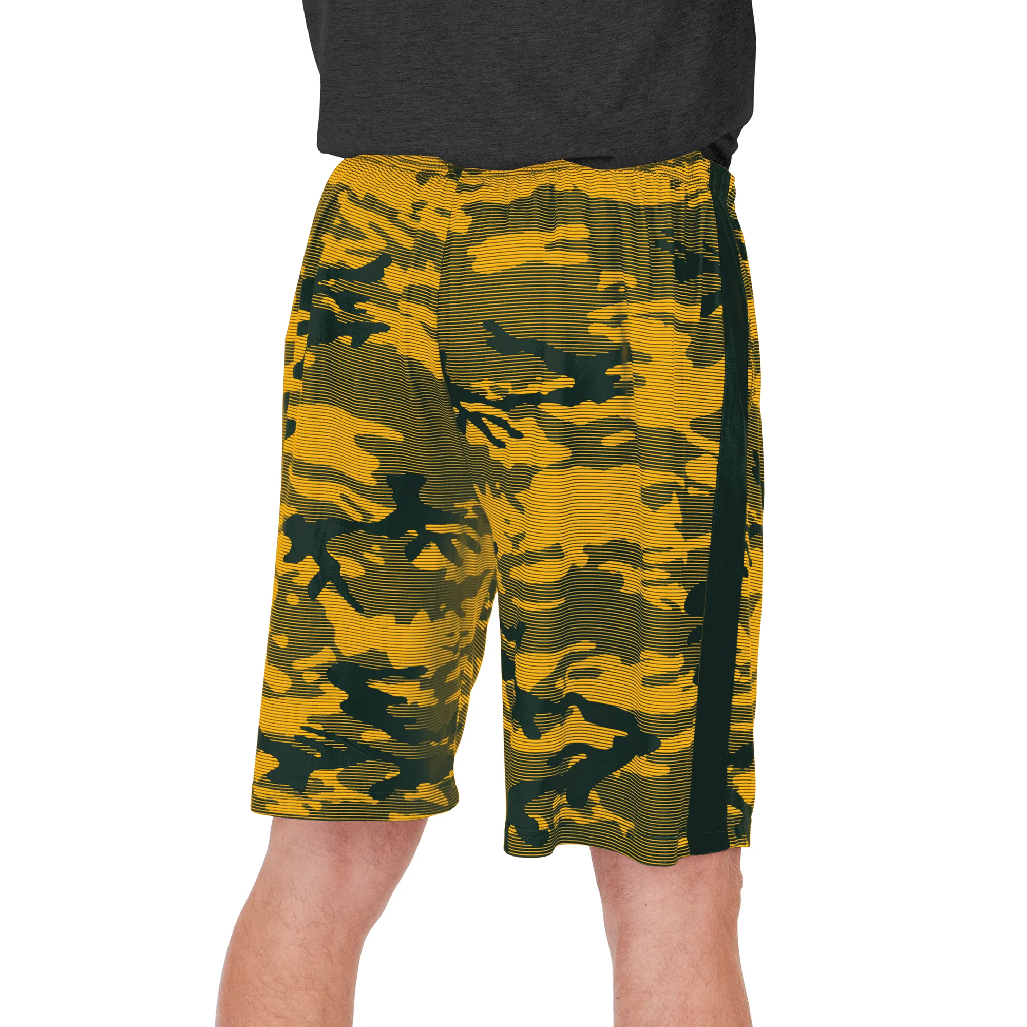 Zubaz Men's NFL Green Bay Packers Lightweight Camo Lines Shorts with Logo - Image 3