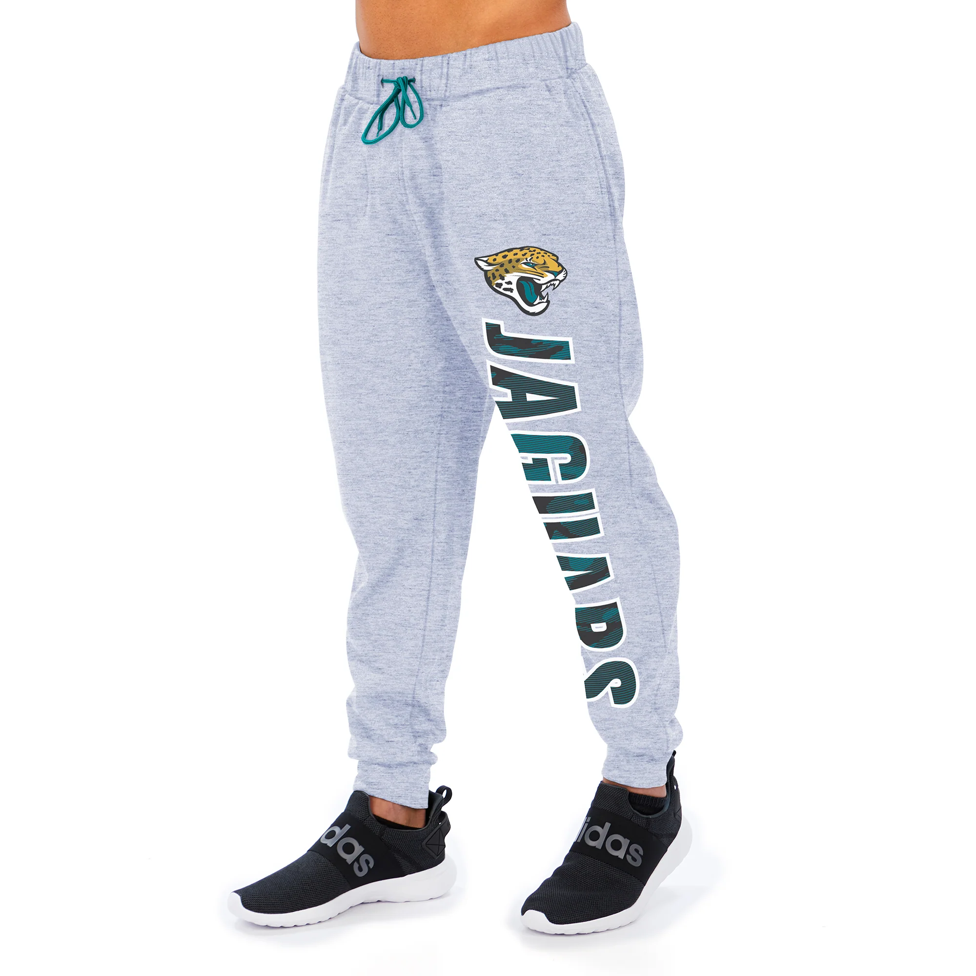 Zubaz Men's NFL Jacksonville Jaguars Heather Gray Jogger with Camo Lines Graphic - Image 3