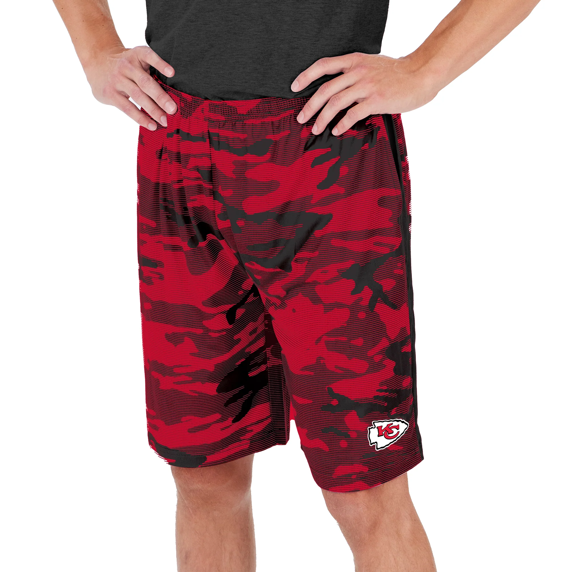 Zubaz Men's NFL Kansas City Chiefs Lightweight Camo Lines Shorts with Logo - Image 5