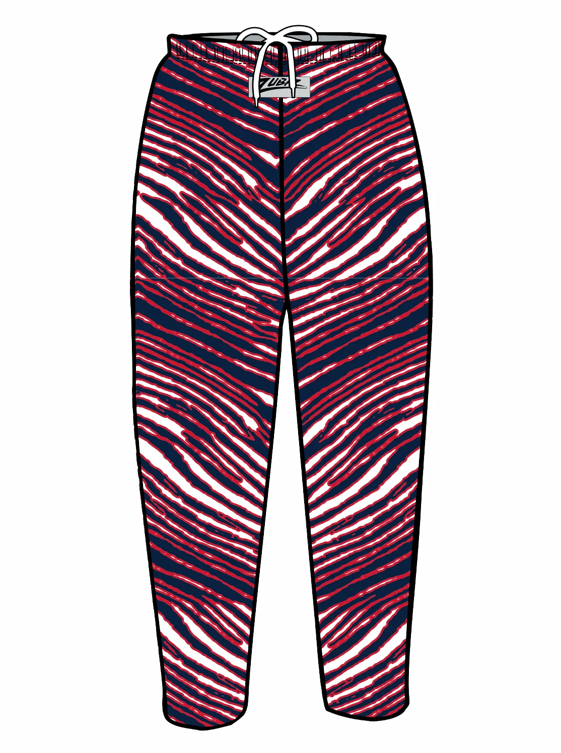 Zubaz Youth Unisex Z88 3 Color Zebra Pant, NAVY/RED - Image 2