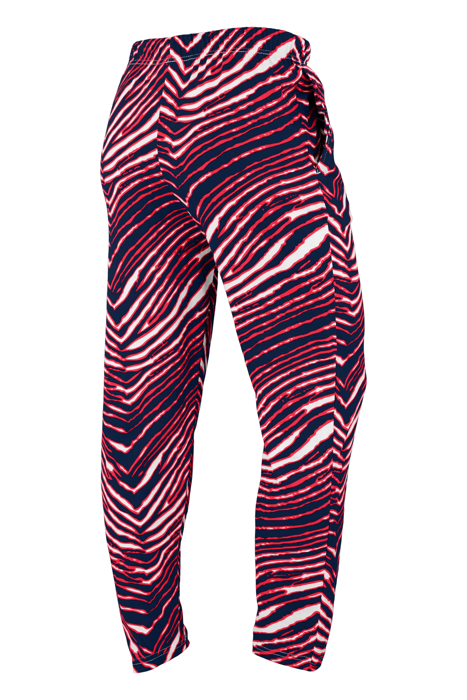 Zubaz Adult Unisex Z88 3 Color Zebra Pant, NAVY/RED - Image 2