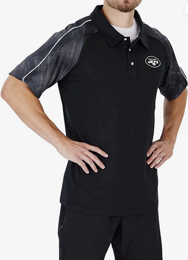 Zubaz New York Jets NFL Men's Elevated Polo w/Tonal Viper Print Accent - Image 3