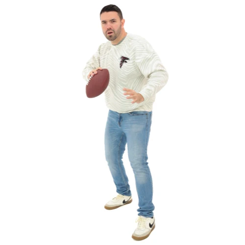 Zubaz NFL 90's All Over Zebra Crewneck Sweatshirt – Full Back, ATLANTA FALCONS - Image 4