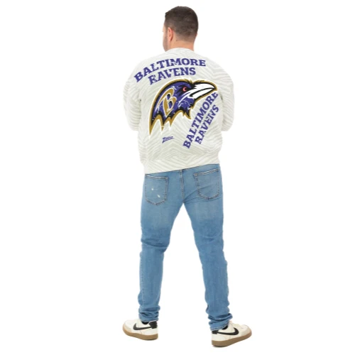 Zubaz NFL 90's All Over Zebra Crewneck Sweatshirt – Full Back, BALTIMORE RAVENS - Image 5
