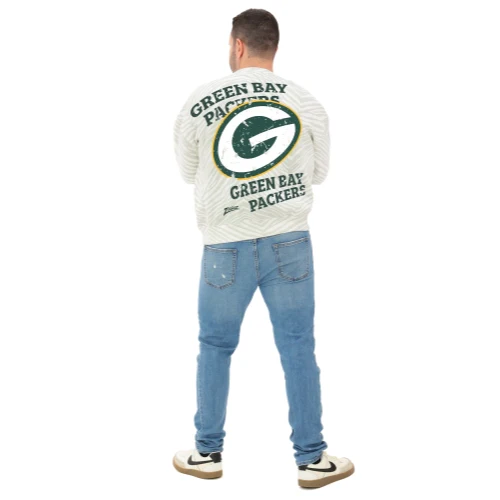Zubaz NFL 90's All Over Zebra Crewneck Sweatshirt – Full Back, GREEN BAY PACKERS - Image 5