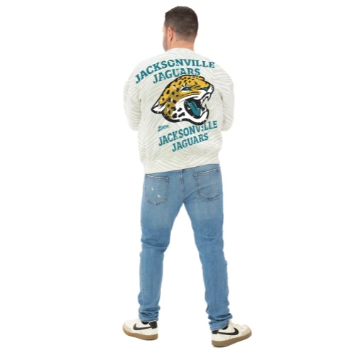 Zubaz NFL 90's All Over Zebra Crewneck Sweatshirt – Full Back, JACKSONVILLE JAGUARS - Image 5
