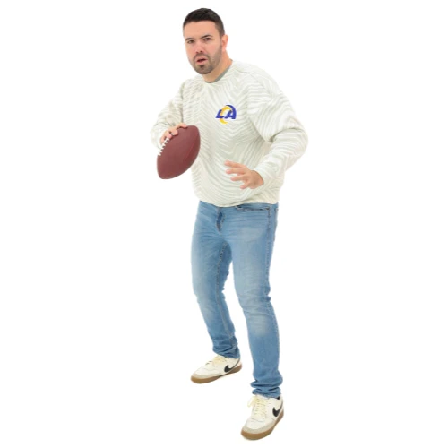 Zubaz NFL   90's All Over Zebra Crewneck Sweatshirt – Full Back, LOS ANGELES RAMS - Image 4