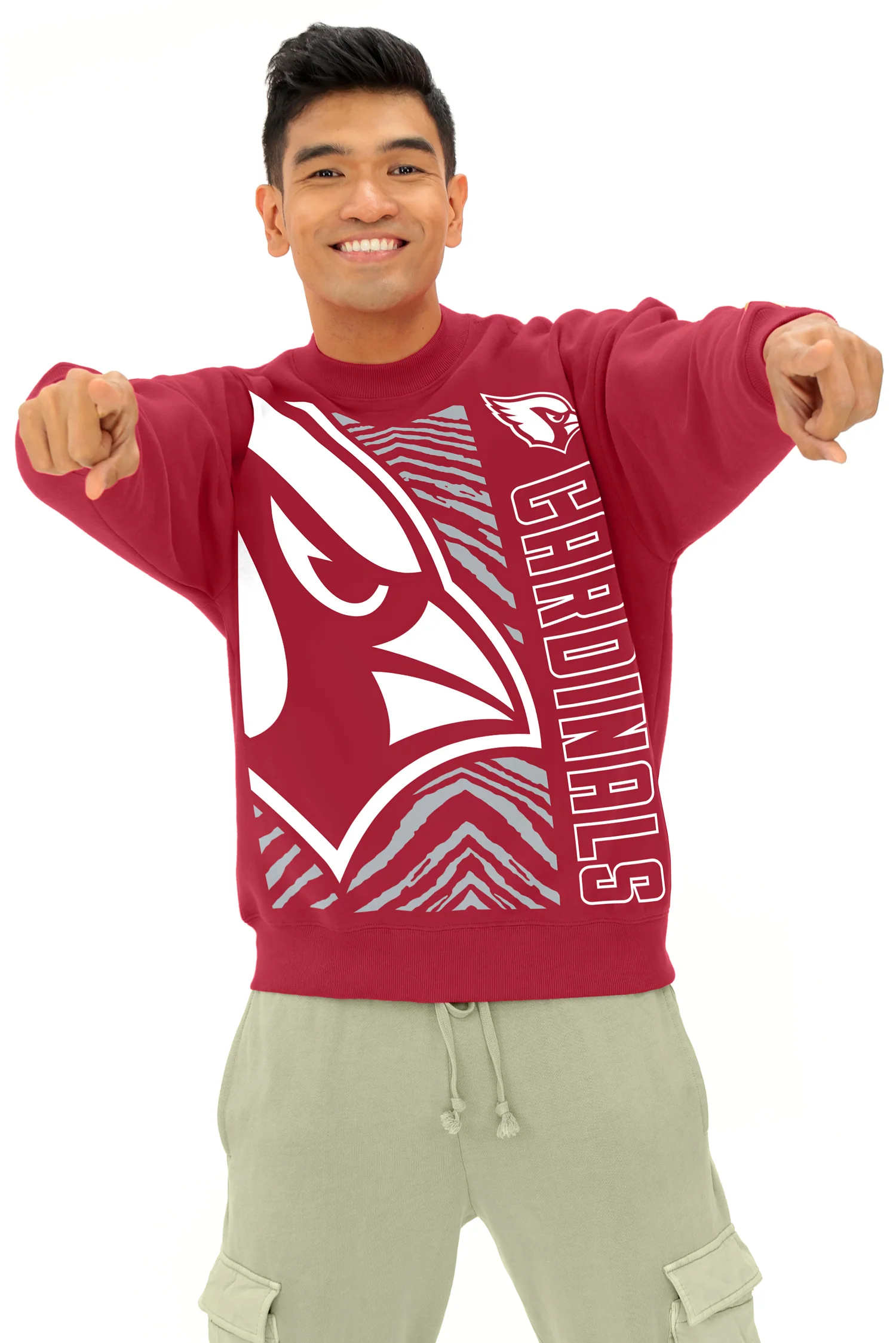 Zubaz NFL 90s Drop Shoulder Crewneck -MVP, ARIZONA CARDINALS - Image 4