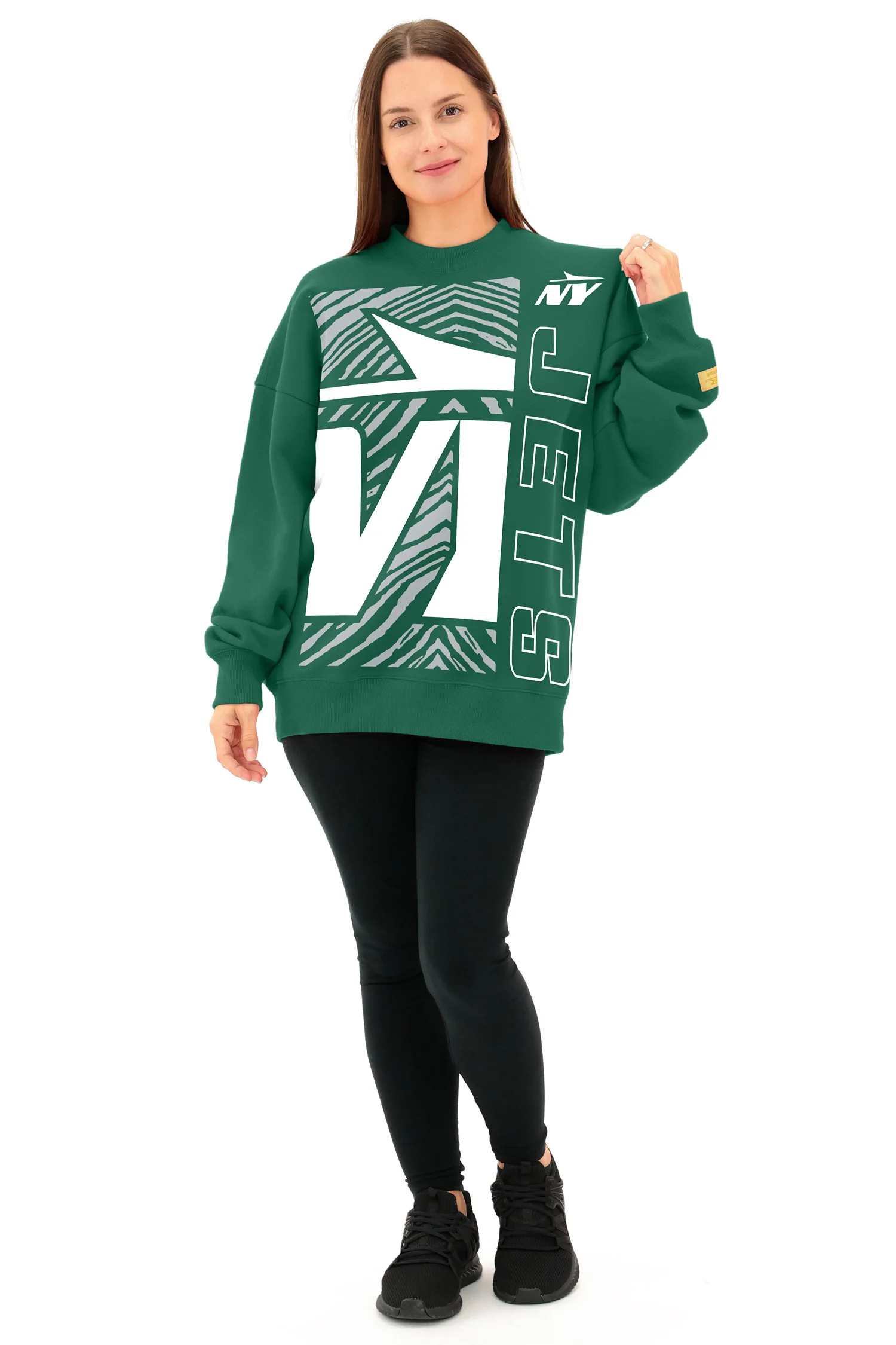 Zubaz NFL 90s Drop Shoulder Crewneck -MVP, NEW YORK JETS - Image 2
