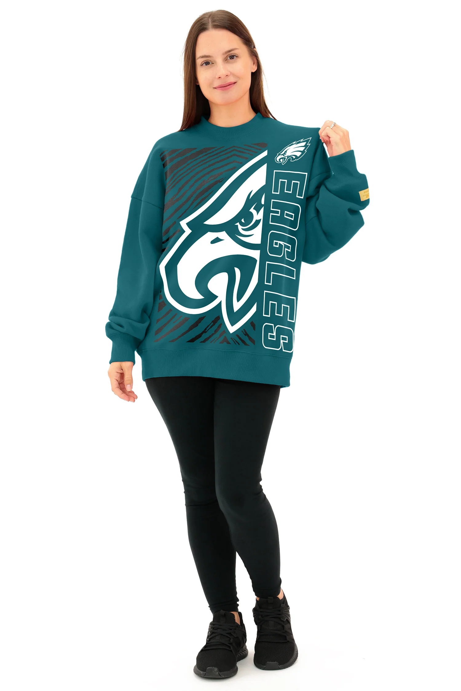 Zubaz NFL 90s Drop Shoulder Crewneck -MVP, PHILADELPHIA EAGLES - Image 2