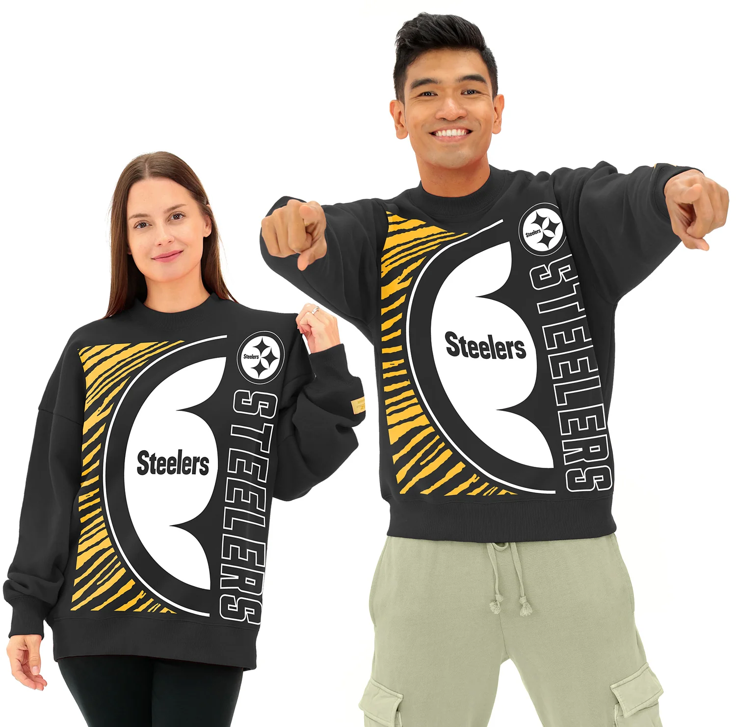 Zubaz NFL 90s Drop Shoulder Crewneck -MVP, PITTSBURGH STEELERS - Image 14