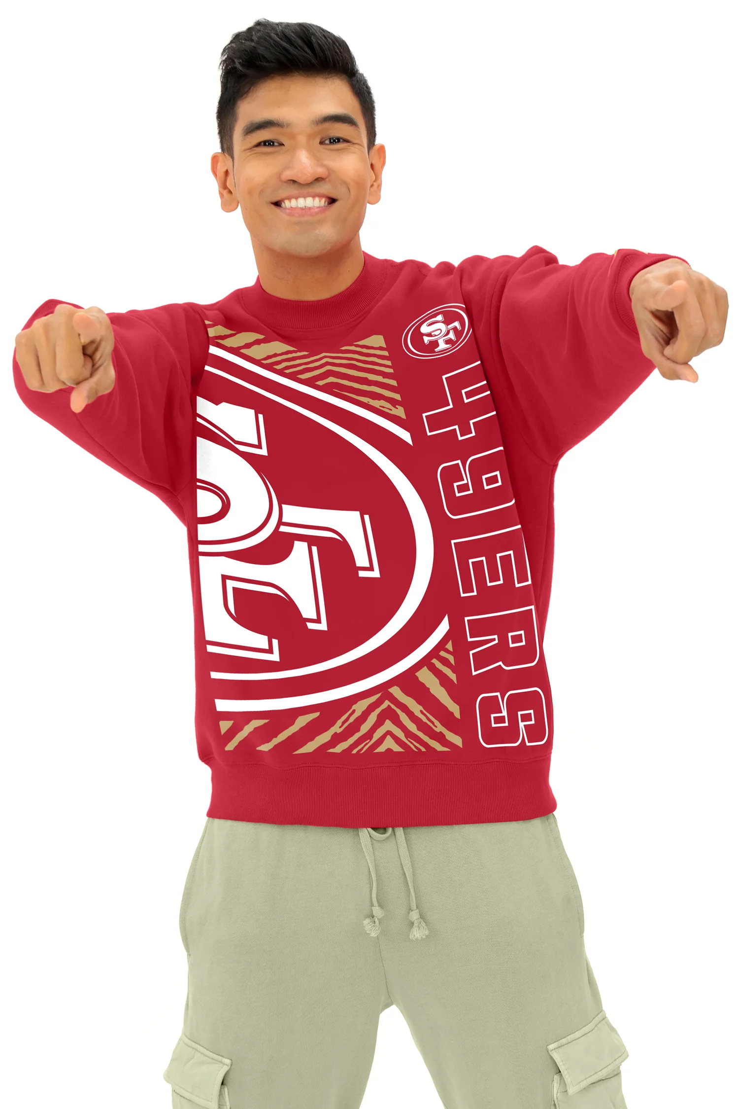 Zubaz NFL 90s Drop Shoulder Crewneck -MVP, SAN FRANCISCO 49ERS - Image 4