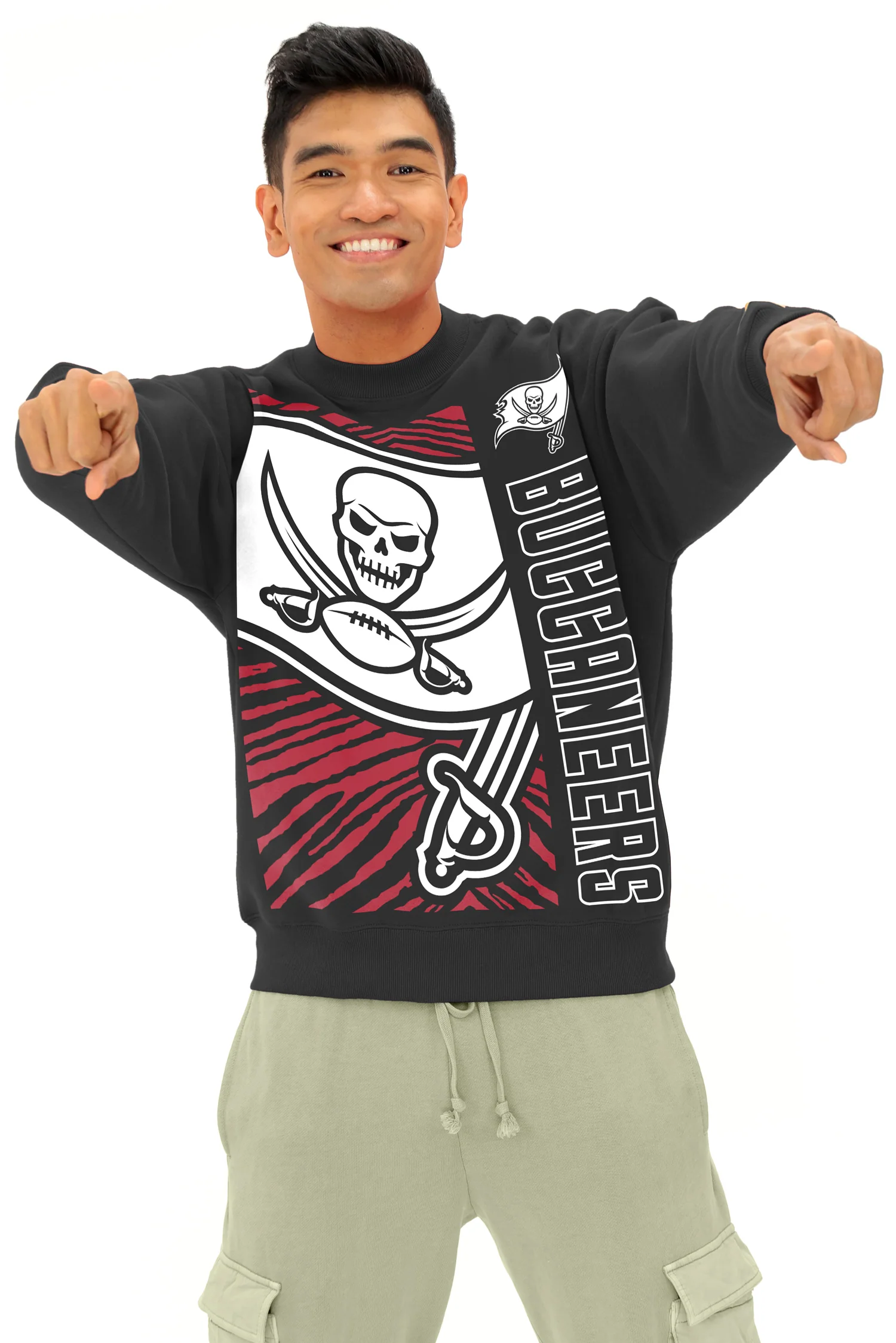 Zubaz NFL   90s Drop Shoulder Crewneck -MVP, TAMPA BAY BUCCANEERS - Image 4