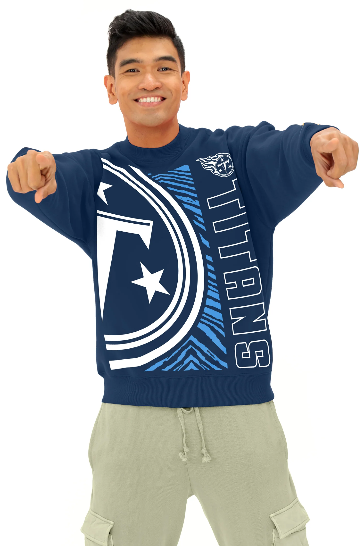 Zubaz NFL 90s Drop Shoulder Crewneck -MVP, TENNESSEE TITANS - Image 4