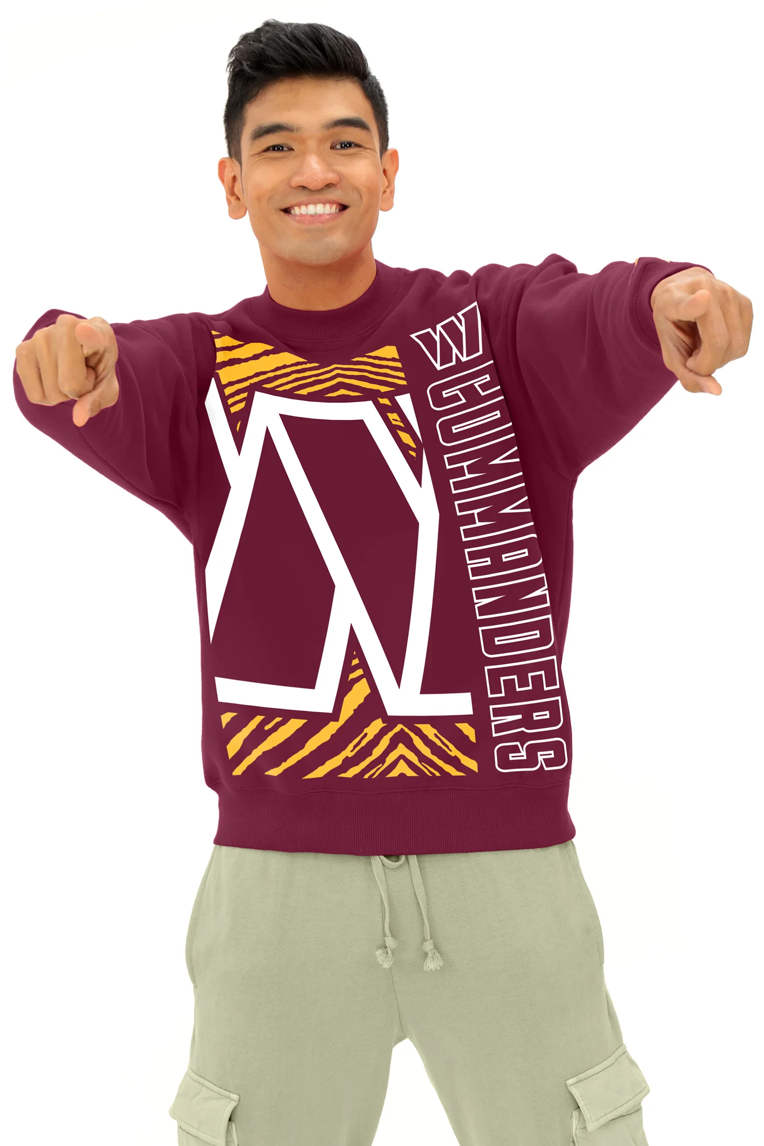 Zubaz NFL 90s Drop Shoulder Crewneck -MVP, WASHINGTON COMMANDERS - Image 4