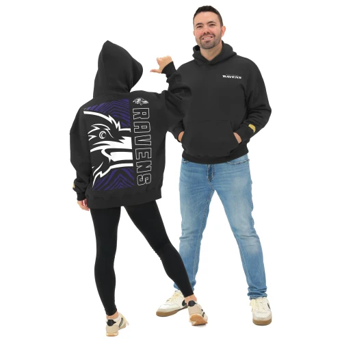 Zubaz NFL 90s Drop Shoulder Hoodie -MVP, BALTIMORE RAVENS