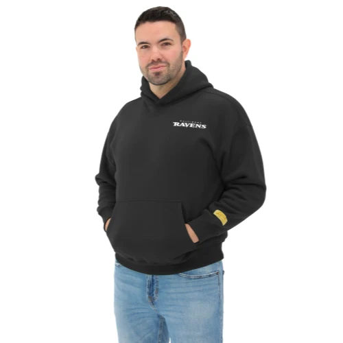 Zubaz NFL 90s Drop Shoulder Hoodie -MVP, BALTIMORE RAVENS - Image 4