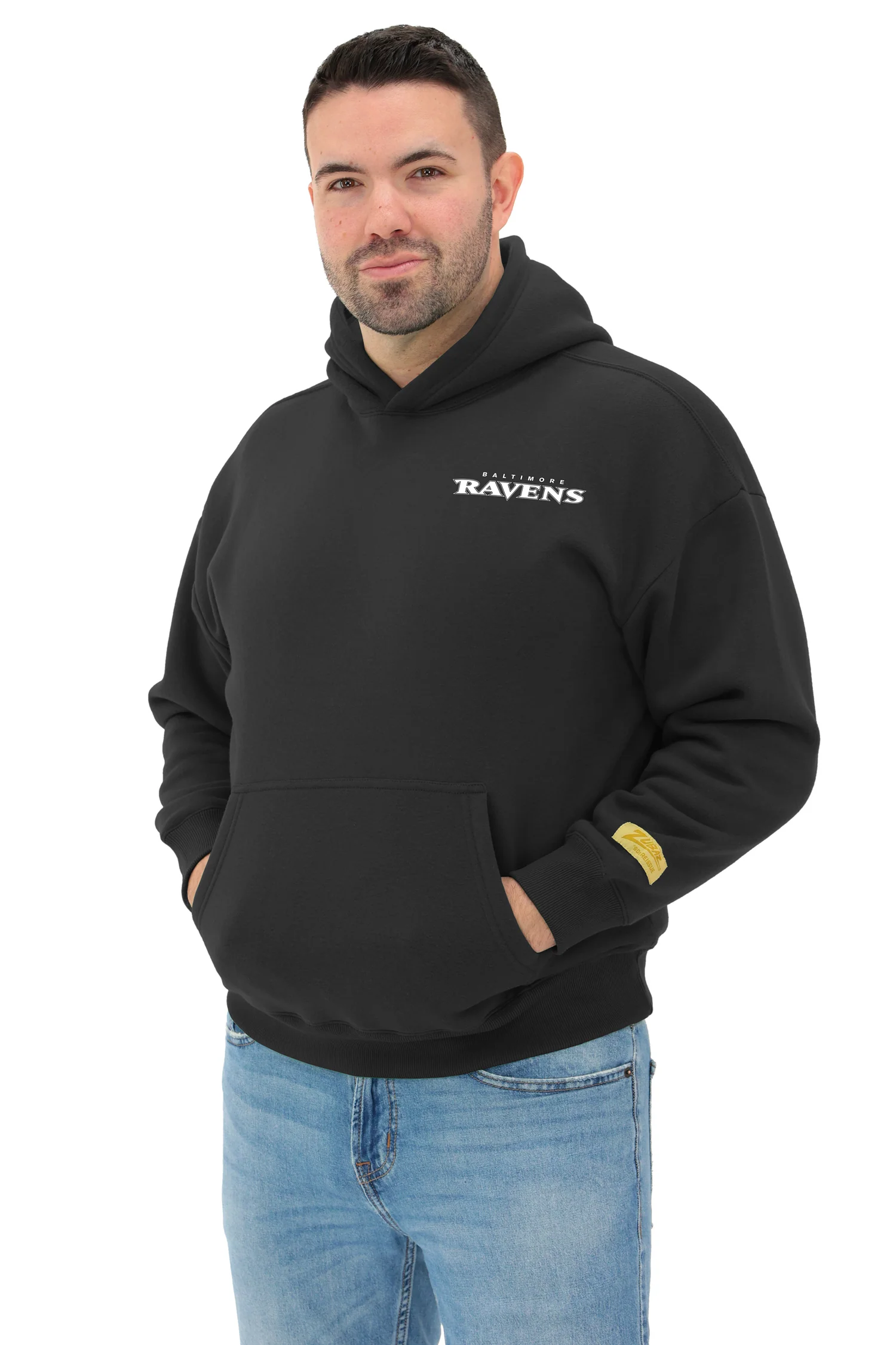Zubaz NFL 90s Drop Shoulder Hoodie -MVP, BALTIMORE RAVENS - Image 9