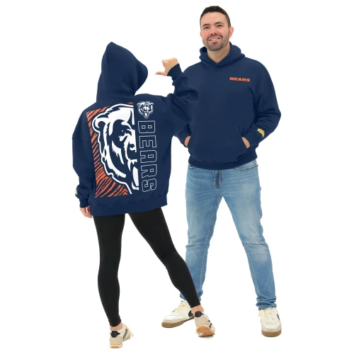 Zubaz NFL 90s Drop Shoulder Hoodie -MVP, CHICAGO BEARS