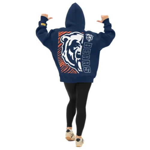 Zubaz NFL 90s Drop Shoulder Hoodie -MVP, CHICAGO BEARS - Image 3