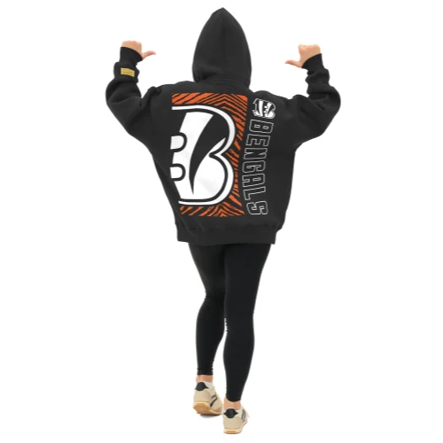 Zubaz NFL 90s Drop Shoulder Hoodie -MVP, CINCINNATI BENGALS - Image 3