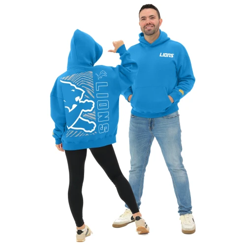 Zubaz NFL 90s Drop Shoulder Hoodie -MVP, DETROIT LIONS