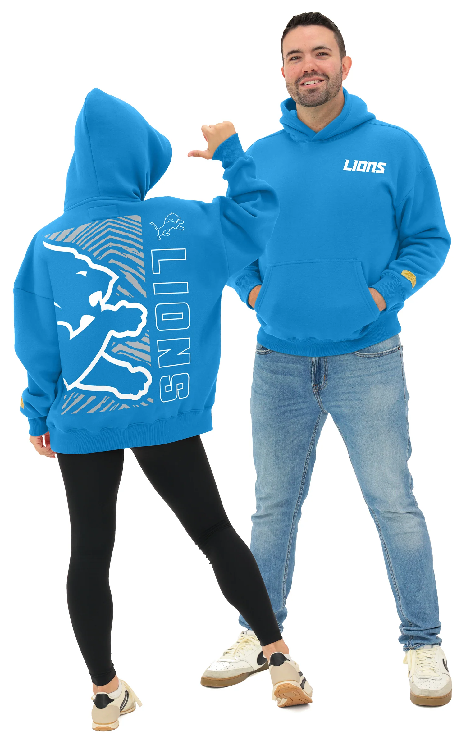 Zubaz NFL 90s Drop Shoulder Hoodie -MVP, DETROIT LIONS - Image 12