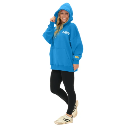 Zubaz NFL 90s Drop Shoulder Hoodie -MVP, DETROIT LIONS - Image 2