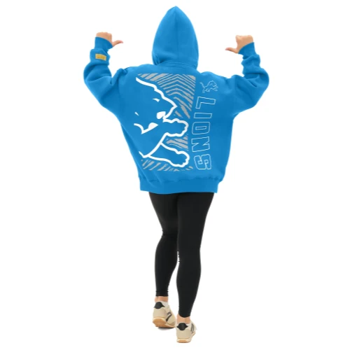 Zubaz NFL 90s Drop Shoulder Hoodie -MVP, DETROIT LIONS - Image 3