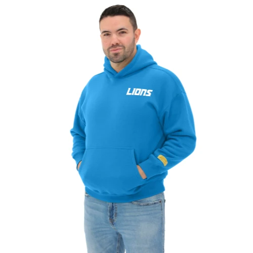 Zubaz NFL 90s Drop Shoulder Hoodie -MVP, DETROIT LIONS - Image 4